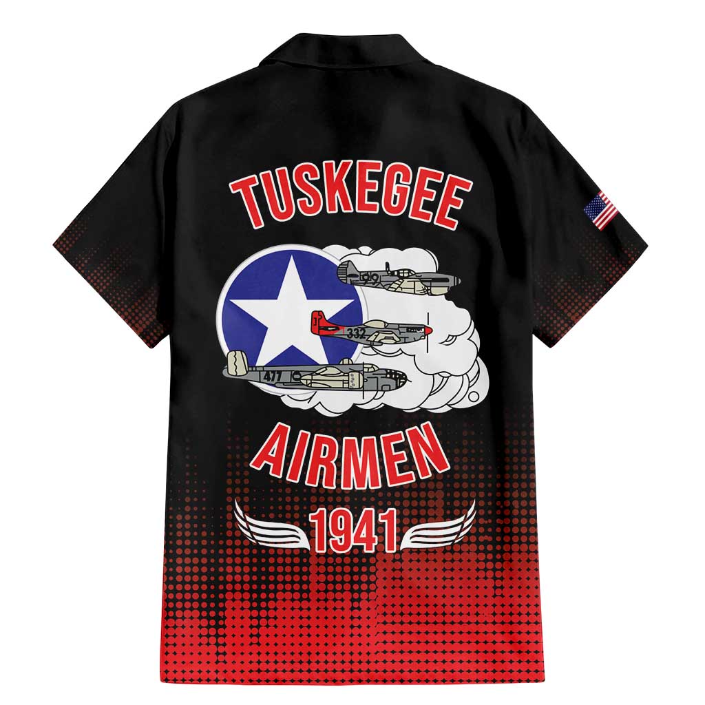 Tuskegee Airmen Red Tails Family Matching Mermaid Dress and Hawaiian Shirt 332nd Fighter Group WWII Tribute Black Style - Wonder Print Shop