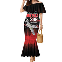 Tuskegee Airmen Red Tails Family Matching Mermaid Dress and Hawaiian Shirt 332nd Fighter Group WWII Tribute Black Style - Wonder Print Shop