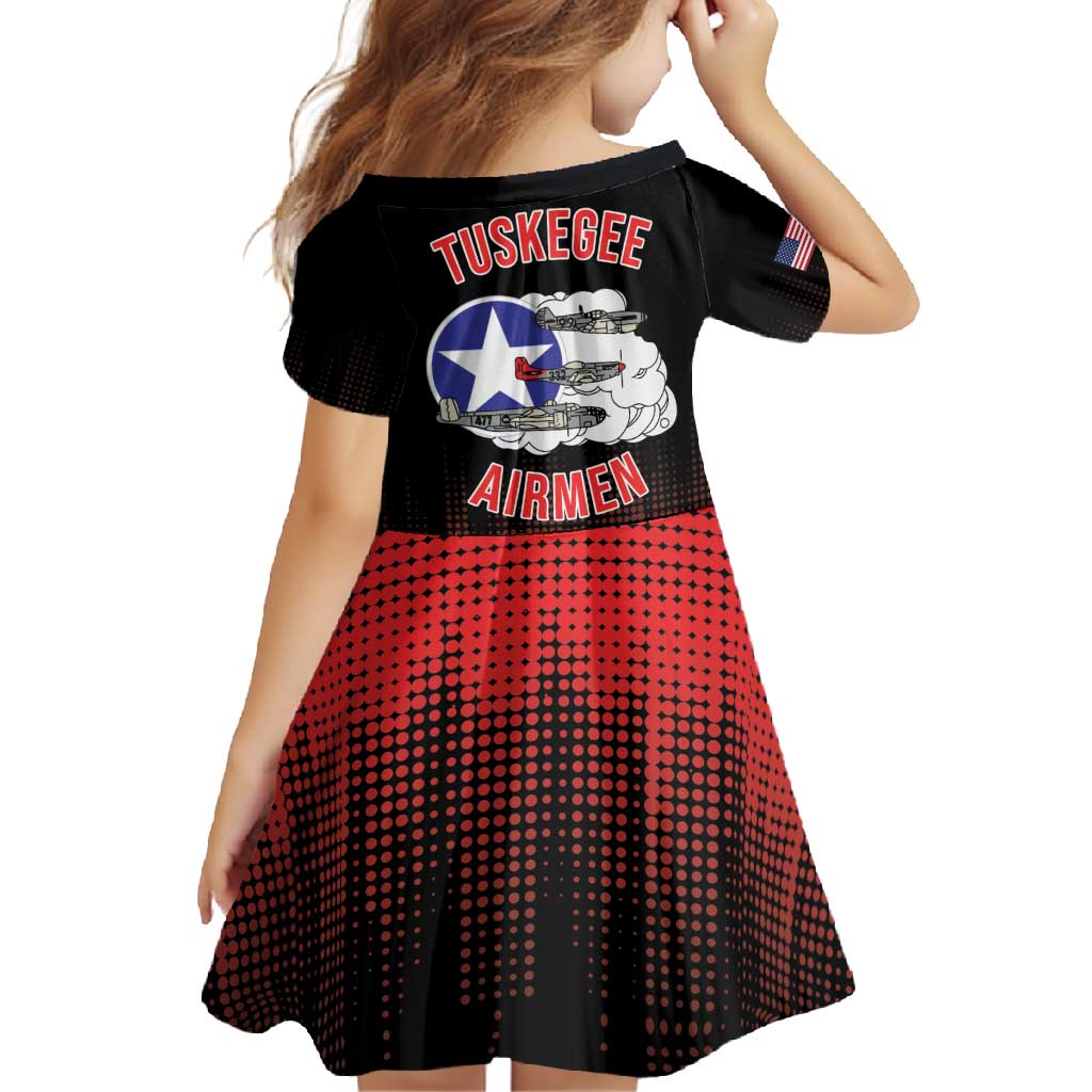 Tuskegee Airmen Red Tails Family Matching Off Shoulder Maxi Dress and Hawaiian Shirt 332nd Fighter Group WWII Tribute Black Style - Wonder Print Shop