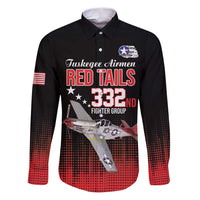 Tuskegee Airmen Red Tails Family Matching Puletasi and Hawaiian Shirt 332nd Fighter Group WWII Tribute Black Style - Wonder Print Shop