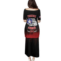 Tuskegee Airmen Red Tails Family Matching Puletasi and Hawaiian Shirt 332nd Fighter Group WWII Tribute Black Style - Wonder Print Shop