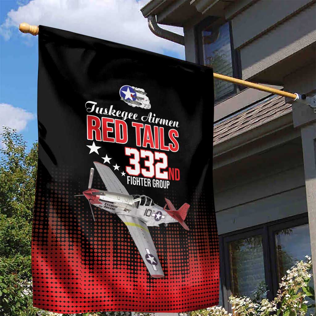 Tuskegee Airmen Red Tails Garden Flag 332nd Fighter Group WWII Tribute Black Style - Wonder Print Shop
