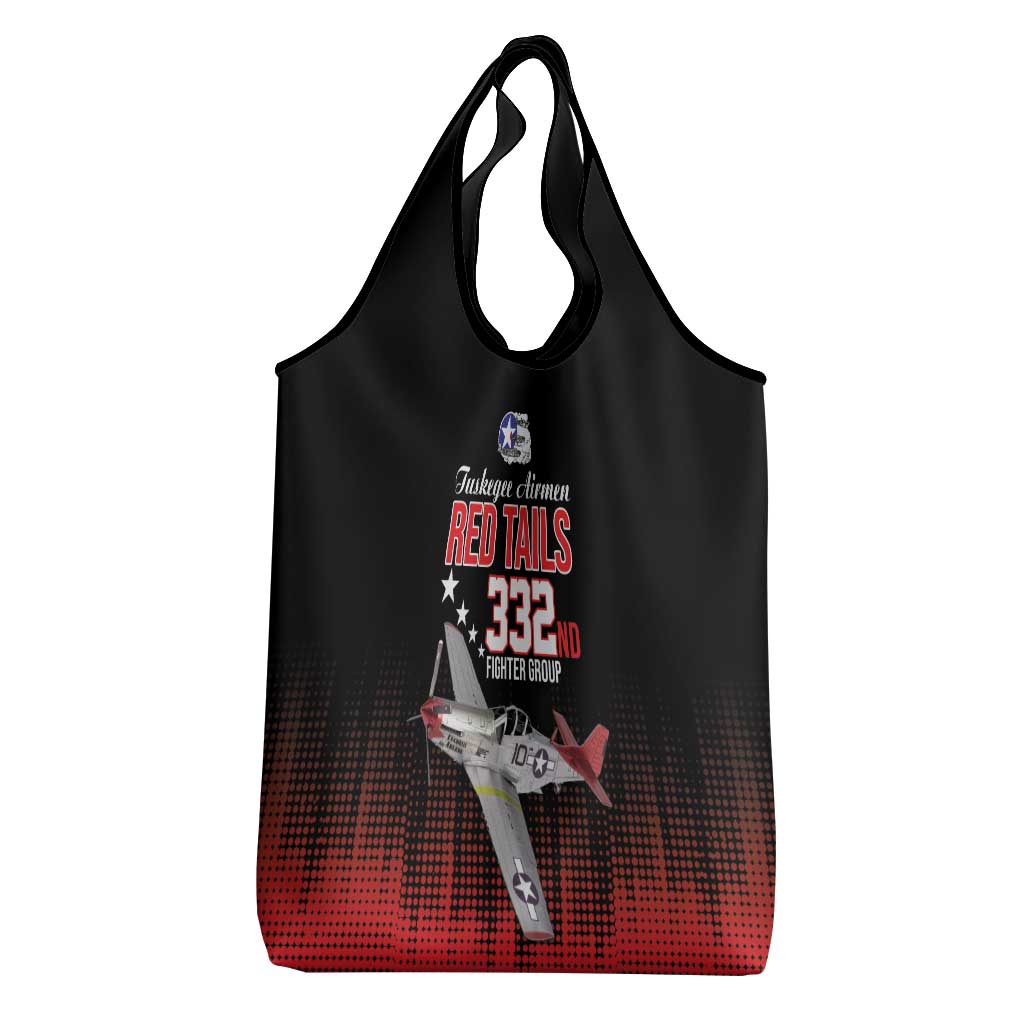 Tuskegee Airmen Red Tails Grocery Bag 332nd Fighter Group WWII Tribute Black Style - Wonder Print Shop
