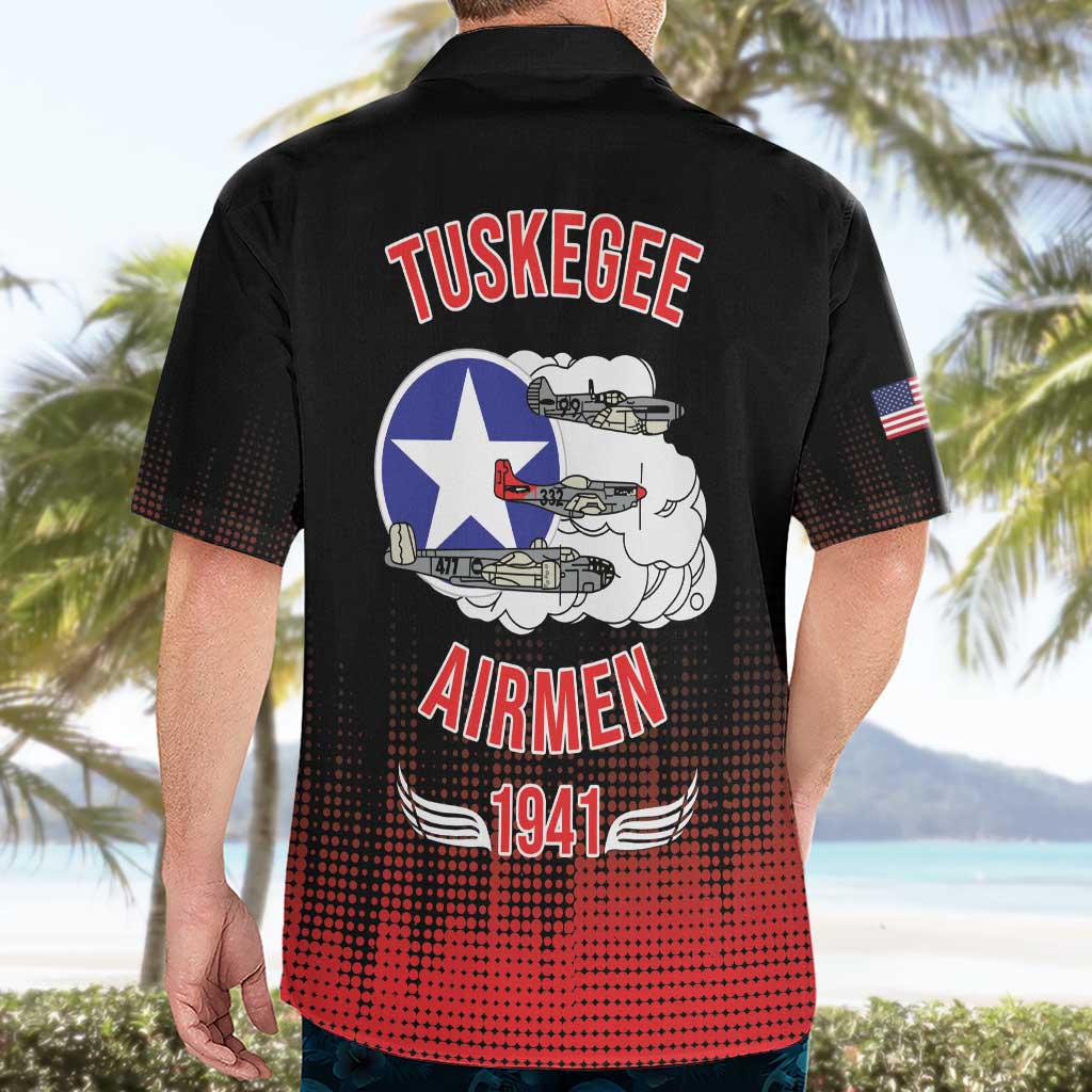 Tuskegee Airmen Red Tails Hawaiian Shirt 332nd Fighter Group WWII Tribute Black Style - Wonder Print Shop