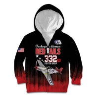 Tuskegee Airmen Red Tails Kid Hoodie 332nd Fighter Group WWII Tribute Black Style - Wonder Print Shop