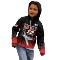 Tuskegee Airmen Red Tails Kid Hoodie 332nd Fighter Group WWII Tribute Black Style - Wonder Print Shop