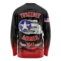 Tuskegee Airmen Red Tails Long Sleeve Shirt 332nd Fighter Group WWII Tribute Black Style - Wonder Print Shop