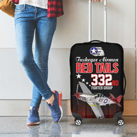 Tuskegee Airmen Red Tails Luggage Cover 332nd Fighter Group WWII Tribute Black Style - Wonder Print Shop