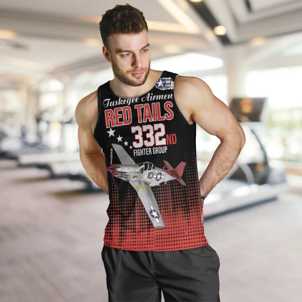 Tuskegee Airmen Red Tails Men Tank Top 332nd Fighter Group WWII Tribute Black Style - Wonder Print Shop