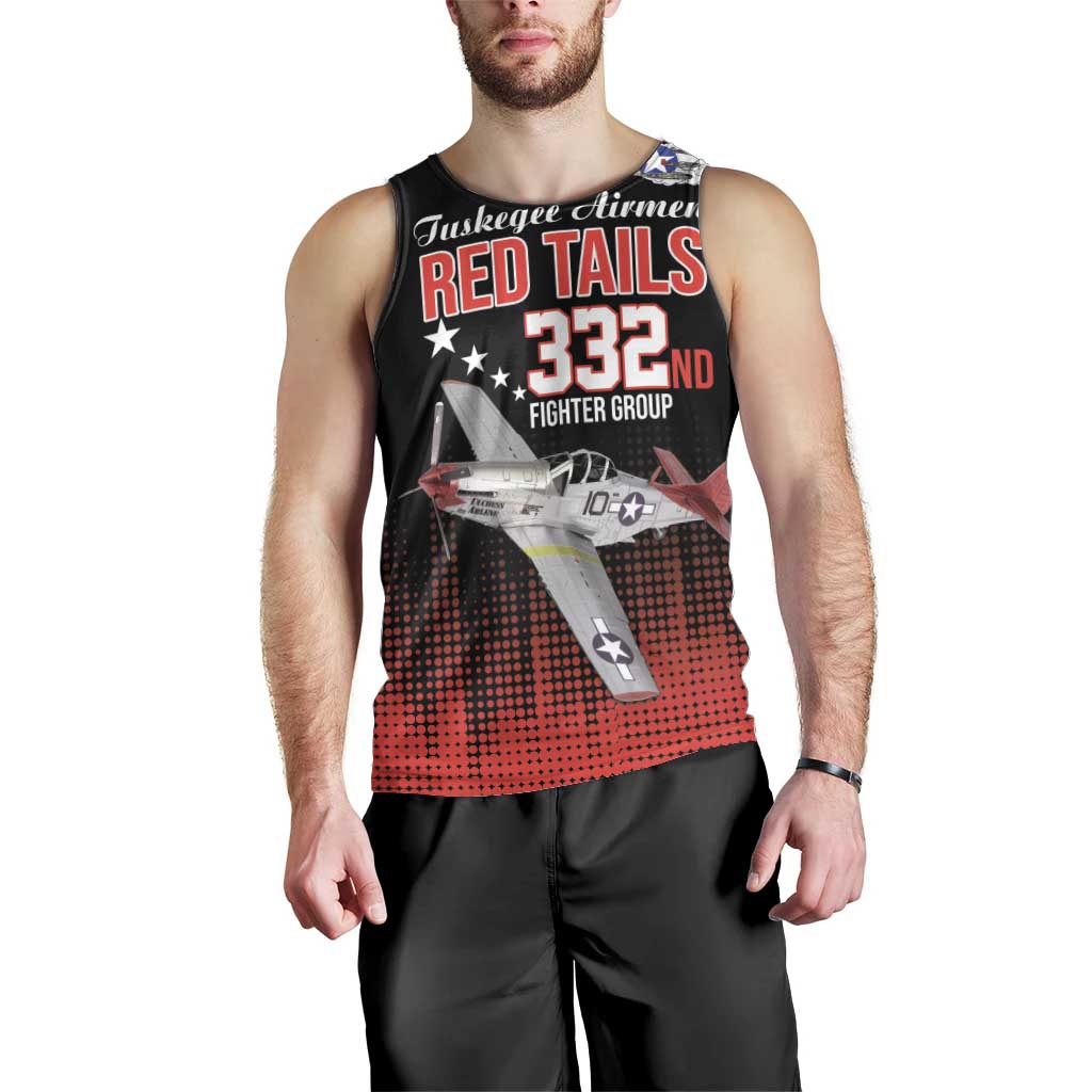 Tuskegee Airmen Red Tails Men Tank Top 332nd Fighter Group WWII Tribute Black Style - Wonder Print Shop