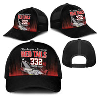 Tuskegee Airmen Red Tails Mesh Trucker Cap 332nd Fighter Group WWII Tribute Black Style - Wonder Print Shop