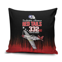 Tuskegee Airmen Red Tails Pillow Cover 332nd Fighter Group WWII Tribute Black Style - Wonder Print Shop