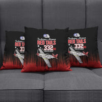 Tuskegee Airmen Red Tails Pillow Cover 332nd Fighter Group WWII Tribute Black Style - Wonder Print Shop