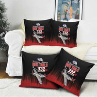 Tuskegee Airmen Red Tails Pillow Cover 332nd Fighter Group WWII Tribute Black Style - Wonder Print Shop