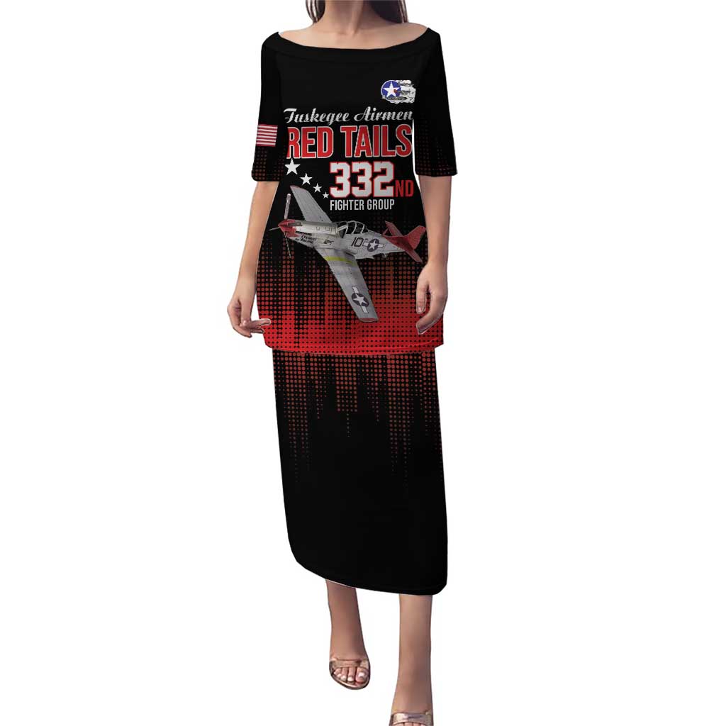 Tuskegee Airmen Red Tails Puletasi 332nd Fighter Group WWII Tribute Black Style - Wonder Print Shop