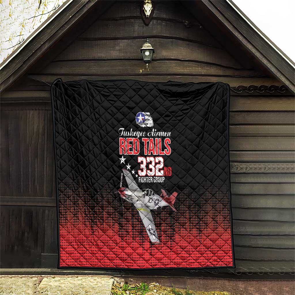 Tuskegee Airmen Red Tails Quilt 332nd Fighter Group WWII Tribute Black Style - Wonder Print Shop