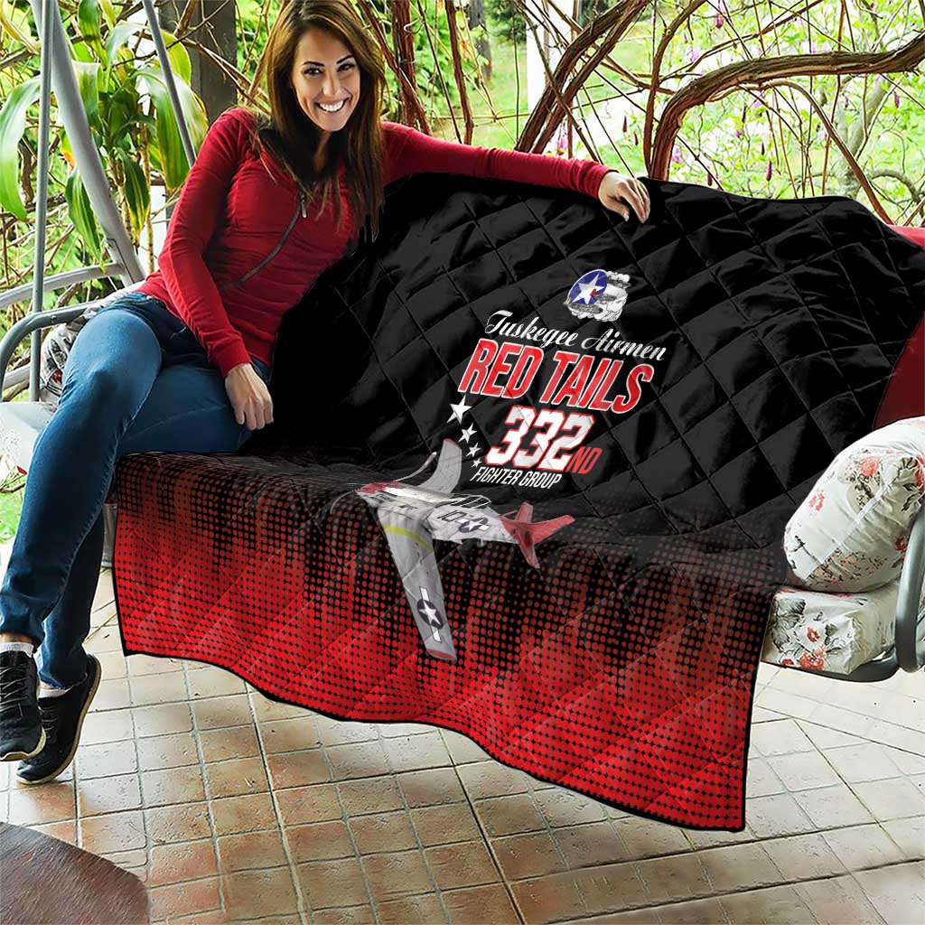 Tuskegee Airmen Red Tails Quilt 332nd Fighter Group WWII Tribute Black Style - Wonder Print Shop