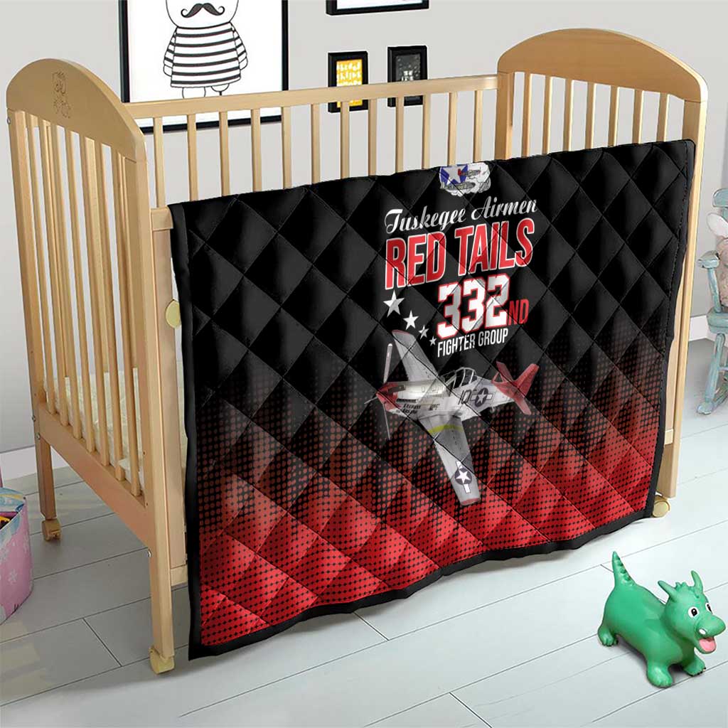 Tuskegee Airmen Red Tails Quilt 332nd Fighter Group WWII Tribute Black Style - Wonder Print Shop