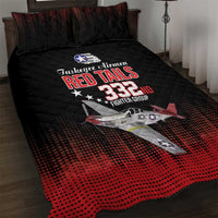 Tuskegee Airmen Red Tails Quilt Bed Set 332nd Fighter Group WWII Tribute Black Style - Wonder Print Shop