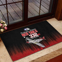 Tuskegee Airmen Red Tails Rubber Doormat 332nd Fighter Group WWII Tribute Black Style - Wonder Print Shop
