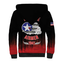 Tuskegee Airmen Red Tails Sherpa Hoodie 332nd Fighter Group WWII Tribute Black Style - Wonder Print Shop