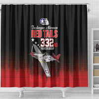 Tuskegee Airmen Red Tails Shower Curtain 332nd Fighter Group WWII Tribute Black Style - Wonder Print Shop