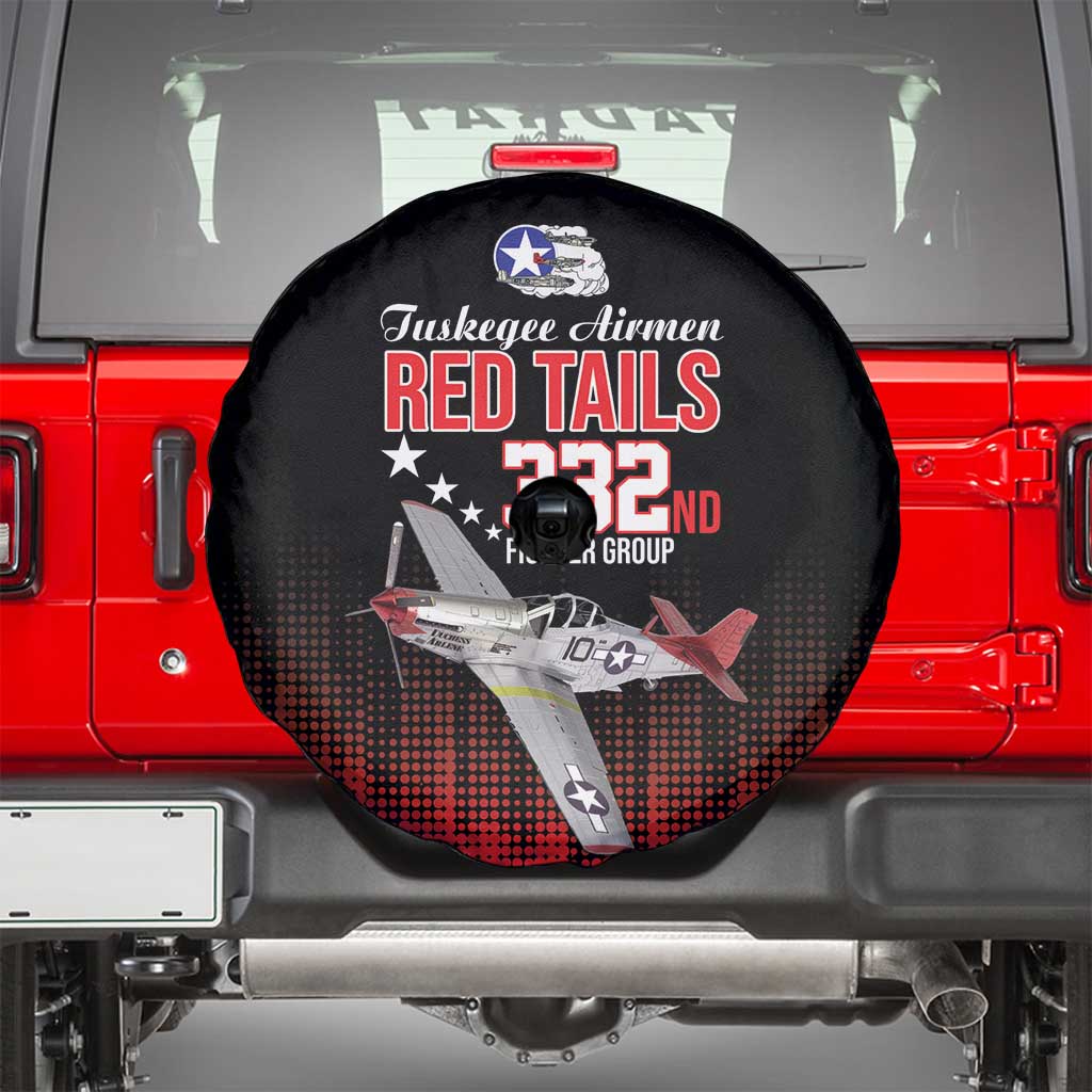 Tuskegee Airmen Red Tails Spare Tire Cover 332nd Fighter Group WWII Tribute Black Style - Wonder Print Shop