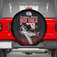 Tuskegee Airmen Red Tails Spare Tire Cover 332nd Fighter Group WWII Tribute Black Style - Wonder Print Shop