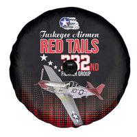 Tuskegee Airmen Red Tails Spare Tire Cover 332nd Fighter Group WWII Tribute Black Style - Wonder Print Shop