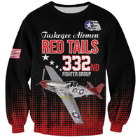 Tuskegee Airmen Red Tails Sweatshirt 332nd Fighter Group WWII Tribute Black Style - Wonder Print Shop