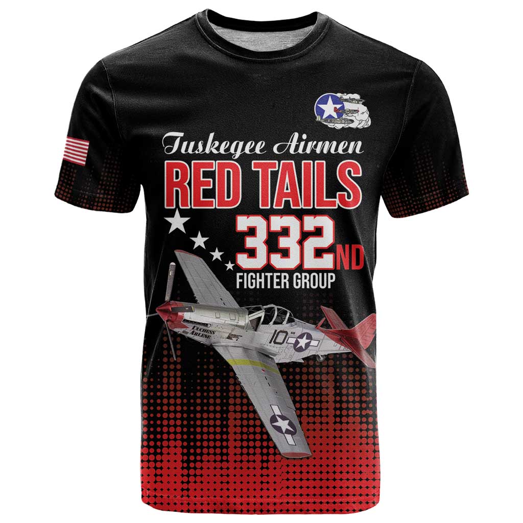 Tuskegee Airmen Red Tails T Shirt 332nd Fighter Group WWII Tribute Black Style - Wonder Print Shop