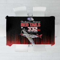 Tuskegee Airmen Red Tails Tablecloth 332nd Fighter Group WWII Tribute Black Style - Wonder Print Shop