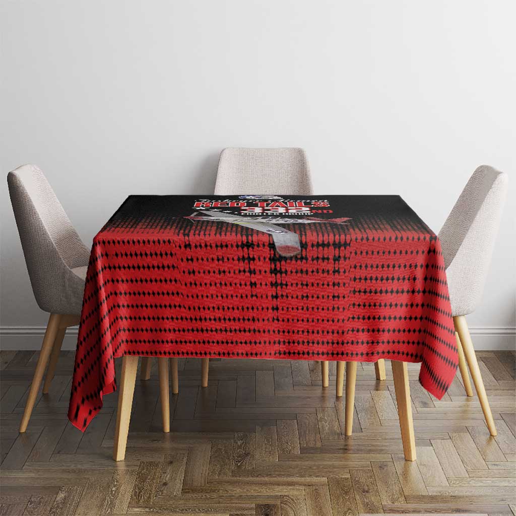 Tuskegee Airmen Red Tails Tablecloth 332nd Fighter Group WWII Tribute Black Style - Wonder Print Shop