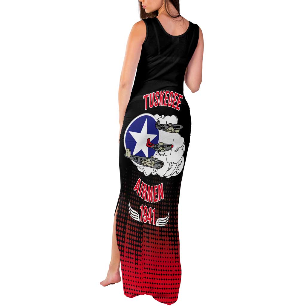 Tuskegee Airmen Red Tails Tank Maxi Dress 332nd Fighter Group WWII Tribute Black Style - Wonder Print Shop