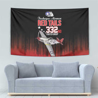 Tuskegee Airmen Red Tails Tapestry 332nd Fighter Group WWII Tribute Black Style - Wonder Print Shop