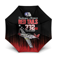 Tuskegee Airmen Red Tails Umbrella 332nd Fighter Group WWII Tribute Black Style - Wonder Print Shop