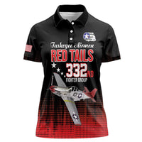 Tuskegee Airmen Red Tails Women Polo Shirt 332nd Fighter Group WWII Tribute Black Style - Wonder Print Shop