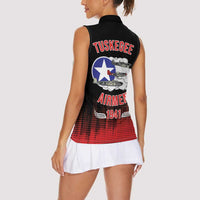 Tuskegee Airmen Red Tails Women Sleeveless Polo Shirt 332nd Fighter Group WWII Tribute Black Style - Wonder Print Shop