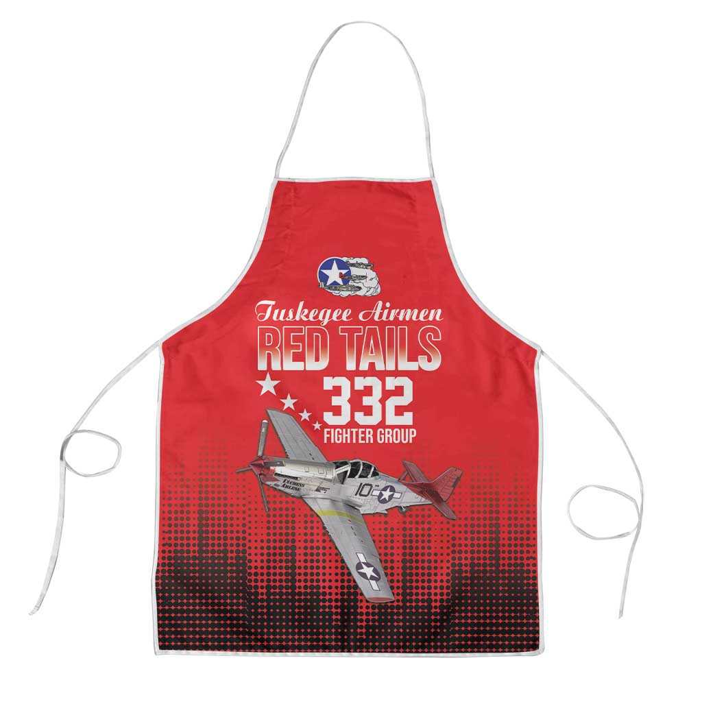 Tuskegee Airmen Red Tails Apron 332nd Fighter Group WWII Tribute Red Style - Wonder Print Shop