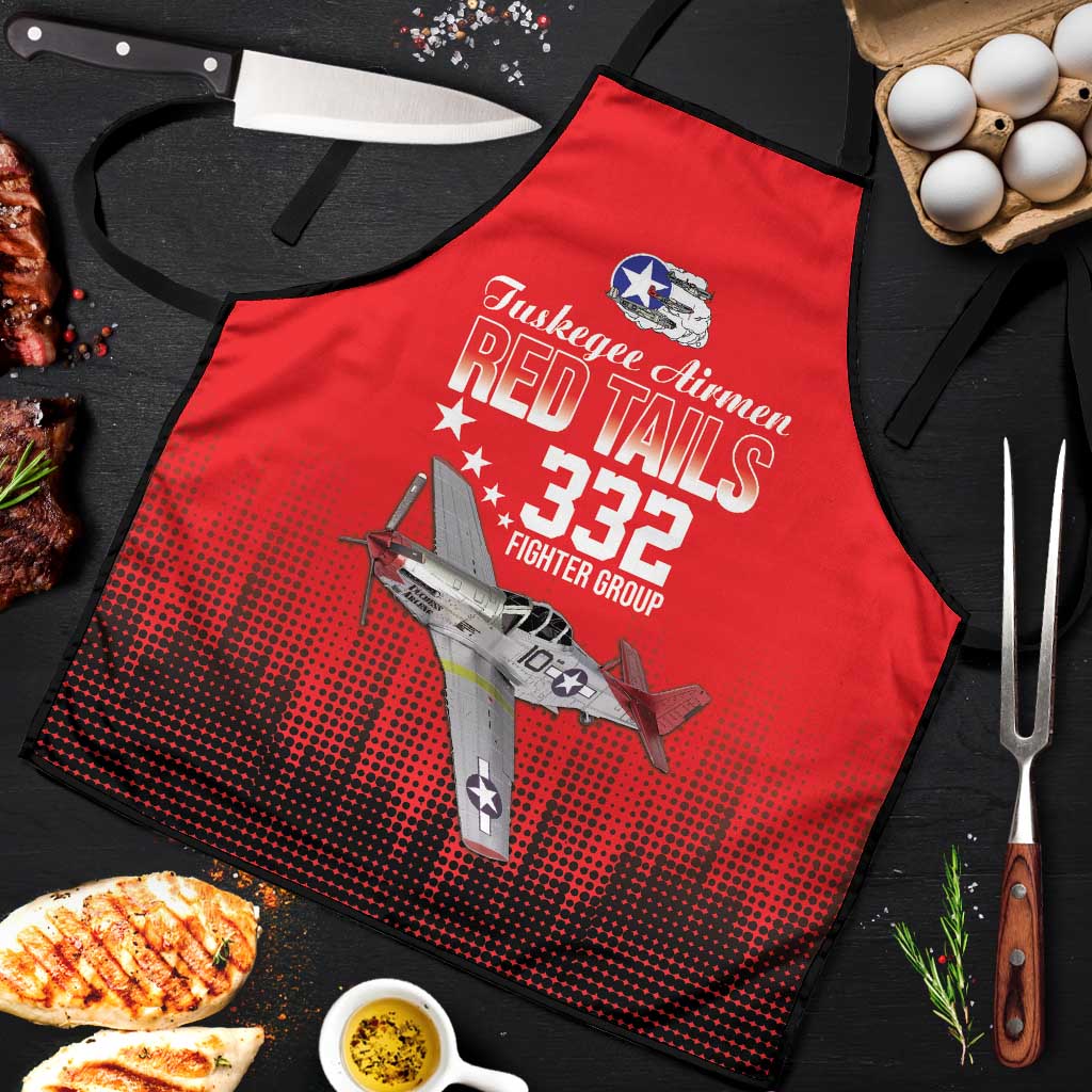 Tuskegee Airmen Red Tails Apron 332nd Fighter Group WWII Tribute Red Style - Wonder Print Shop