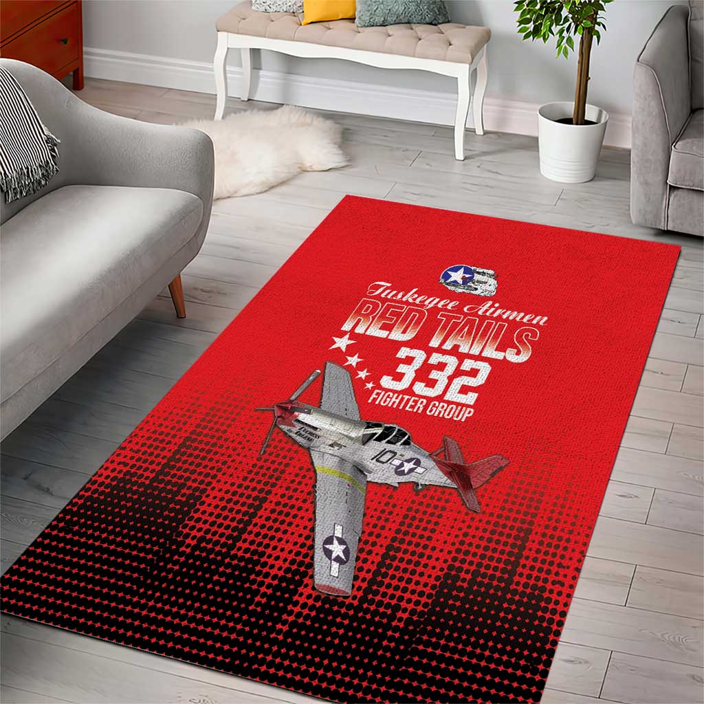 Tuskegee Airmen Red Tails Area Rug 332nd Fighter Group WWII Tribute Red Style - Wonder Print Shop