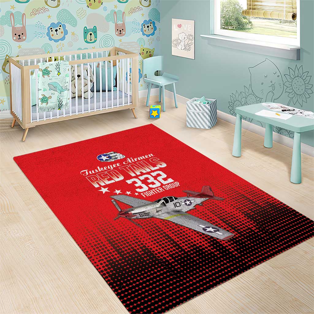 Tuskegee Airmen Red Tails Area Rug 332nd Fighter Group WWII Tribute Red Style - Wonder Print Shop