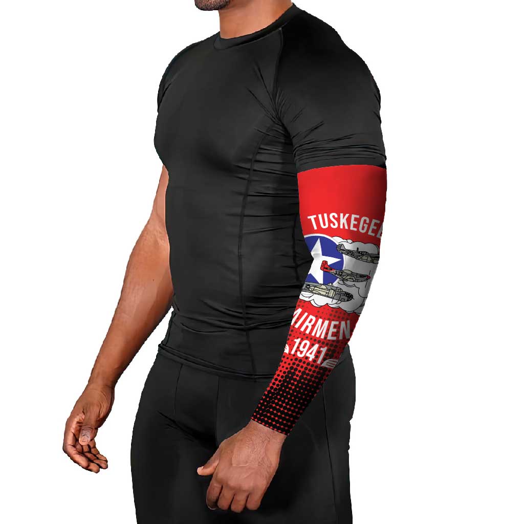 Tuskegee Airmen Red Tails Arm Sleeves 332nd Fighter Group WWII Tribute Red Style - Wonder Print Shop