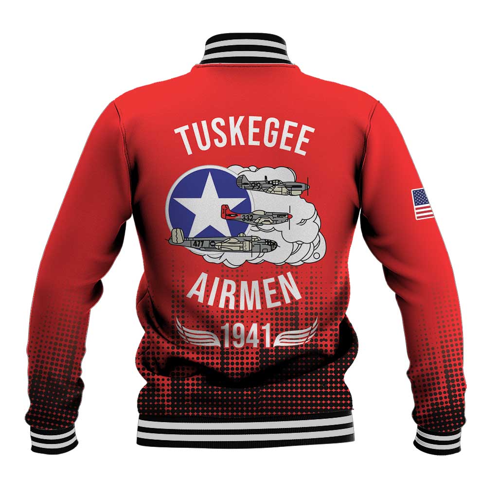 Tuskegee Airmen Red Tails Baseball Jacket 332nd Fighter Group WWII Tribute Red Style - Wonder Print Shop