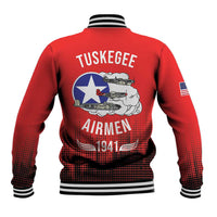 Tuskegee Airmen Red Tails Baseball Jacket 332nd Fighter Group WWII Tribute Red Style - Wonder Print Shop