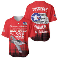 Tuskegee Airmen Red Tails Baseball Jersey 332nd Fighter Group WWII Tribute Red Style - Wonder Print Shop