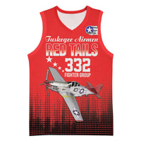 Tuskegee Airmen Red Tails Basketball Jersey 332nd Fighter Group WWII Tribute Red Style - Wonder Print Shop