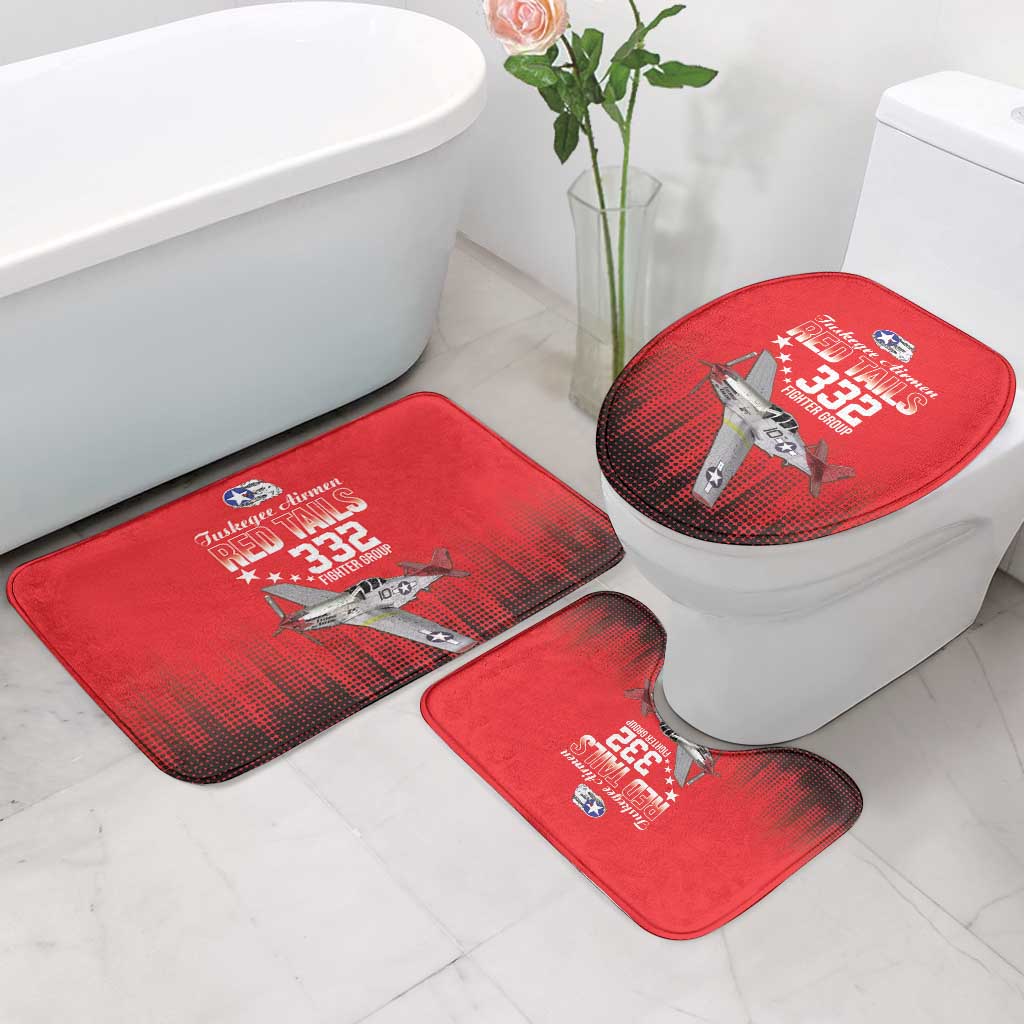 Tuskegee Airmen Red Tails Bathroom Set 332nd Fighter Group WWII Tribute Red Style - Wonder Print Shop