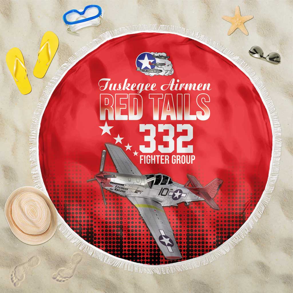Tuskegee Airmen Red Tails Beach Blanket 332nd Fighter Group WWII Tribute Red Style - Wonder Print Shop