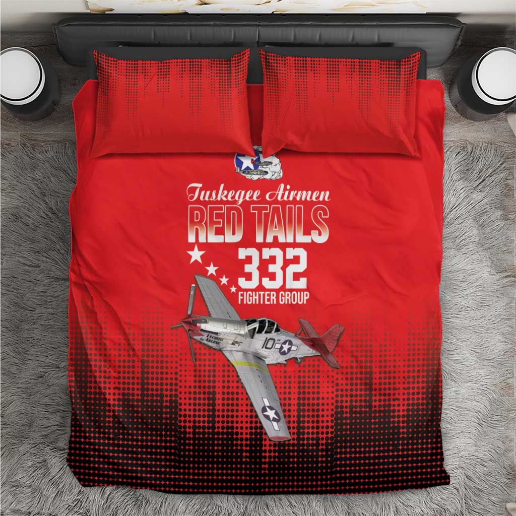 Tuskegee Airmen Red Tails Bedding Set 332nd Fighter Group WWII Tribute Red Style - Wonder Print Shop